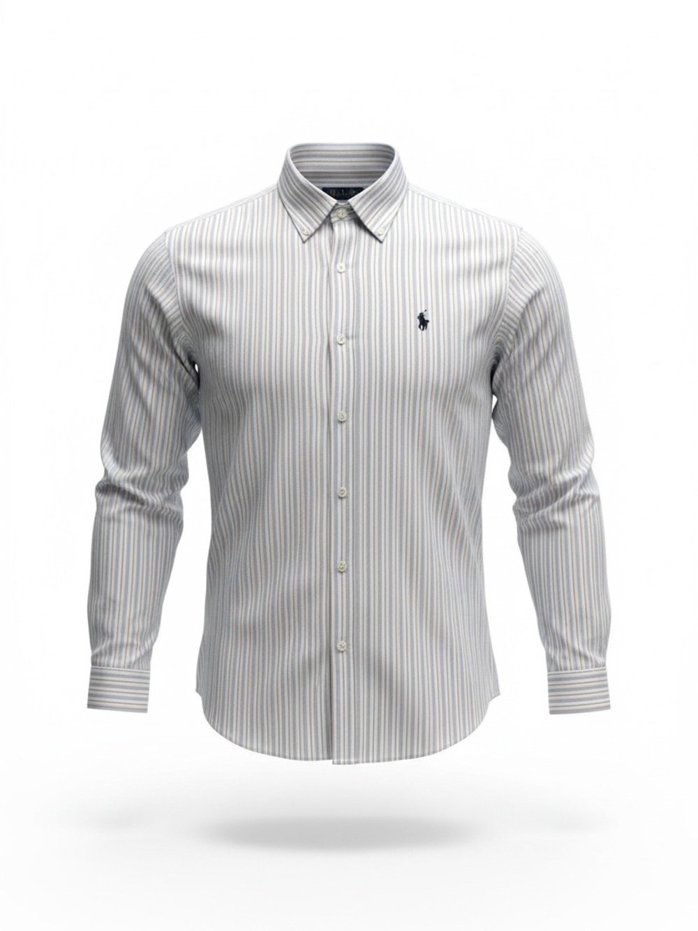 Polo by Ralph Lauren Blue and White Striped Button-Down Shirt - Picture 2 of 5